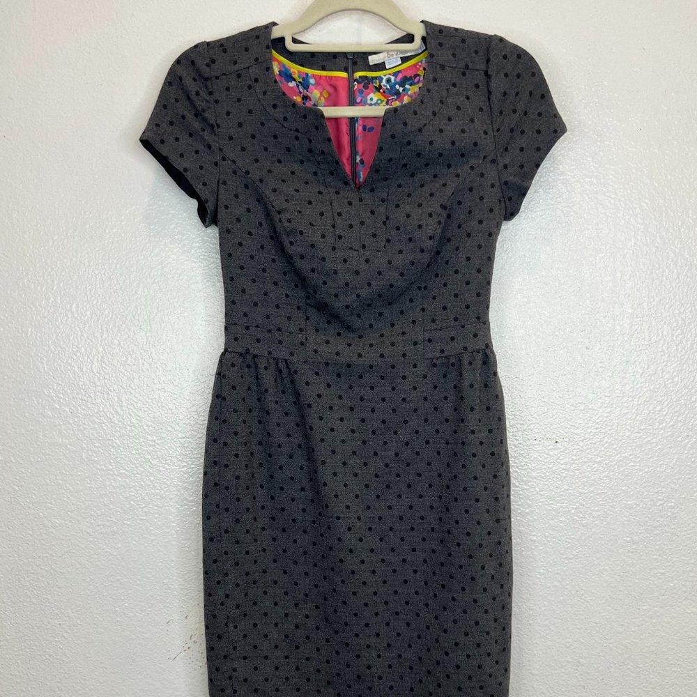 BODEN POLKA DOT WOOL TULIP DRESS WQ066 SIZE US 2R - Picture 2 of 6